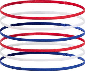 Пов'язки на голову Under Armour MINI ELASTIC 6-PACK HEADBANDS червоні, білі, сині (6 штук) 1389932-600