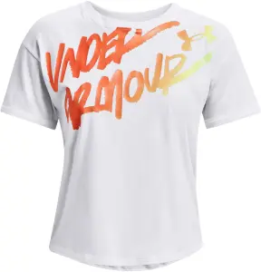 Футболка женская Under Armour CHROMA GRAPHIC бело-оранжевая 1366006-100