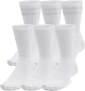 Носки Under Armour ESSENTIAL 6PK CREW белые (6 пар) 1387058-100