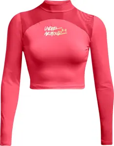 Лонгслив женский Under Armour HEATGEAR® CROP MOCK NECK TOP коралловый 1365760-819