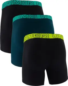 Труси (боксерки) Under Armour PERFORMANCE COTTON 6IN 3-PACK BOXERJOCK чорні, темно-бірюзові (3 штуки) 1383889-007