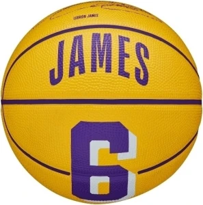 Баскетбольний м'яч Wilson NBA PLAYER ICON MINI LEBRON JAMES жовто-фіолетовий Розмір 3 WZ4007201XB3