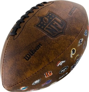 М'яч для американського футболу Wilson NFL OFF THROWBACK 32 TEAM LOGO темно-коричневий Розмір 9 WTF1758XBNF32