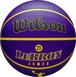 Баскетбольний м'яч Wilson NBA PLAYER ICON OUTDOOR LEBRON JAMES фіолетово-жовтий Розмір 7 WZ4027601XB7