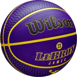 Баскетбольний м'яч Wilson NBA PLAYER ICON OUTDOOR LEBRON JAMES фіолетово-жовтий Розмір 7 WZ4027601XB7
