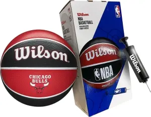 Баскетбольний набір Wilson NBA TEAM TEAM TRIBUTE CHICAGO BULLS (м'яч і насос у подарунковій коробці) червоно-чорний Розмір 7 WZ4021501XP