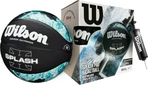 Баскетбольний набір Wilson SPLASH PRO (м'яч і насос у подарунковій коробці) чорно-бірюзово-білий Розмір 7 WZ2014501XP
