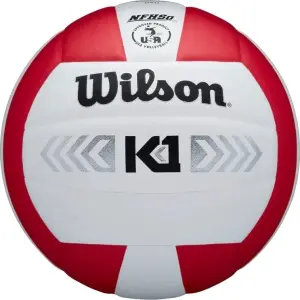 Волейбольний м'яч Wilson K1 SILVER біло-червоний Розмір 5 WTH1895B5XB