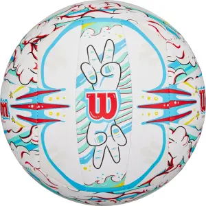 М'яч для пляжного волейболу Wilson GRAFFITI PEACE біло-блакитно-червоний Розмір 5 WV4008302XBOF