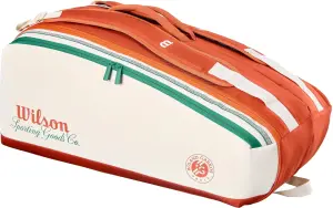 Сумка-рюкзак для тенниса Wilson ROLAND-GARROS 2026 SUPER TOUR 9 бежево-оранжево-зеленая WR8052801001