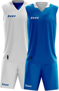 Баскетбольна форма двостороння Zeus KIT DOBLO NEW BI/RO біло-синя Z01689
