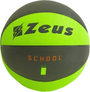 Баскетбольний м'яч Zeus PALLONE BASKET SCHOOL NE/VF салатово-чорний Розмір 7 Z01880
