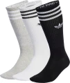 Шкарпетки Adidas SOLID CREW 3P білі, сірі, чорні (3 пари) IU2653