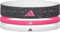 Повязки на голову Adidas HAIRBANDS (GRAPHIC) 3PK белая, розовая, черная (3 штуки) ADAC-16160