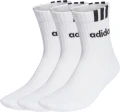 Носки Adidas 3-STRIPES LINEAR HALF-CREW CUSHIONED 3P белые (3 пары) HT3437