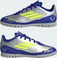 Сороконожки (шиповки) детские Adidas F50 CLUB MESSI TF JUNIOR серебряно-темно-сине-лимонные IH0923