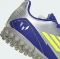 Сороконожки (шиповки) детские Adidas F50 CLUB MESSI TF JUNIOR серебряно-темно-сине-лимонные IH0923