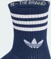 Носки Adidas 3-STRIPES CREW 3P белые, темно-синие (3 пары) JV7408