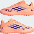 Сороконожки (шиповки) детские Adidas F50 CLUB TF персиково-синие JI0040