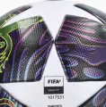 Футбольный мяч Adidas UEFA CHAMPIONS LEAGUE FINAL LEAGUE BOX 26 BUDAPEST бело-фиолетово-лаймовый Размер 5 JX9101