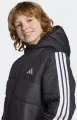 Куртка утепленная детская Adidas ESSENTIALS 3-STRIPES PADDED KIDS черно-белая JL7402