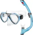 Набір для плавання (маска і трубка) дитячий Aqua Speed AURA + EVO блакитний 605-02