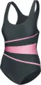 Купальник слитный женский Aqua Speed STELLA LADY темно-серо-розовый 299-33