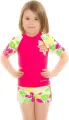 Футболка для плавання дитяча Aqua Speed ​​T-SHIRT FLOWER рожево-біла 374