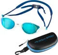 Окуляри для плавання з чохлом Aqua Speed ​​VORTEX MIRROR+CASE біло-блакитно-сині 230-51
