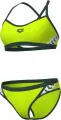 Купальник раздельный женский Arena ICONS BIKINI CROSS BACK SOLID лаймово-темно-зелено-белый 005037-660