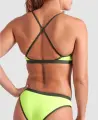 Купальник раздельный женский Arena ICONS BIKINI CROSS BACK SOLID лаймово-темно-зелено-белый 005037-660
