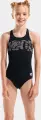 Купальник злитий дитячий Arena GRAPHIC SWIMSUIT V BACK чорно-білий 006680-501