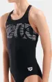 Купальник злитий дитячий Arena GRAPHIC SWIMSUIT V BACK чорно-білий 006680-501