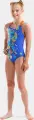 Купальник злитий дитячий Arena PAINTING SWIMSUIT V BACK синьо-оранжево-блакитний 010744-830