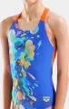 Купальник злитий дитячий Arena PAINTING SWIMSUIT V BACK синьо-оранжево-блакитний 010744-830