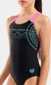 Купальник злитий дитячий Arena SUNRISE SWIMSUIT SWIM PRO BACK чорно-рожево-бірюзовий 010762-590