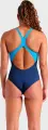 Купальник злитий жіночий Arena DREAMHLINE SWIMSUIT V BACK темно-синьо-блакитно-жовтий 008328-760