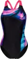 Купальник слитный женский Arena DREAMHLINE SWIMSUIT V BACK черно-розово-голубой 008328-500