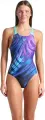 Купальник жіночий Arena FLOW SWIMSUIT V BACK LB темно-синьо-бірюзово-фіолетовий 008935-790