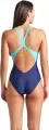 Купальник жіночий Arena FLOW SWIMSUIT V BACK LB темно-синьо-бірюзово-фіолетовий 008935-790