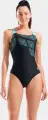 Купальник злитий жіночий Arena KIKKO SWIMSUIT SWIM PRO BACK чорно-бірюзовий 010807-580