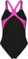 Купальник злитий жіночий Arena OPENINGS SWIMSUIT V BACK LB чорно-рожево-жовтий 008063-590