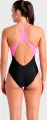 Купальник злитий жіночий Arena OPENINGS SWIMSUIT V BACK LB чорно-рожево-жовтий 008063-590