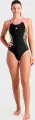 Купальник злитий жіночий Arena OPENINGS SWIMSUIT V BACK LB чорно-рожево-жовтий 008063-590