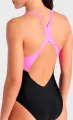 Купальник злитий жіночий Arena OPENINGS SWIMSUIT V BACK LB чорно-рожево-жовтий 008063-590