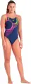 Купальник злитий жіночий Arena RIPPLES SWIMSUIT V BACK B темно-синьо-рожево-жовтий 009021-780