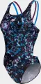Купальник злитий жіночий Arena ROCKIN SWIMSUIT SWIM TECH чорно-синьо-фіолетовий 008159-889