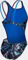 Купальник злитий жіночий Arena ROCKIN SWIMSUIT SWIM TECH чорно-синьо-фіолетовий 008159-889