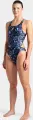 Купальник злитий жіночий Arena ROCKIN SWIMSUIT SWIM TECH чорно-синьо-фіолетовий 008159-889