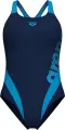 Купальник злитий жіночий Arena STRIPEFLO SWIMSUIT SWIM PRO BA темно-синьо-блакитний 011175-780